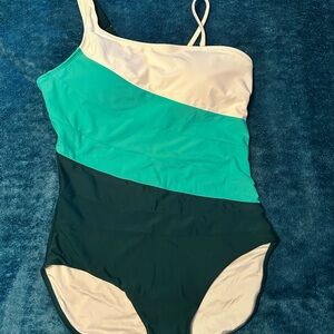 Elegant Women's Color Block One-Piece Swimsuit